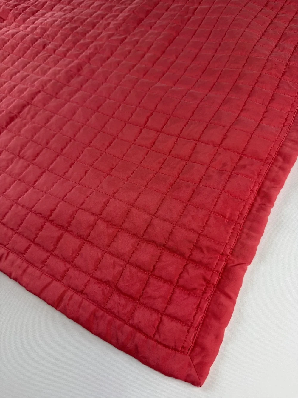 2 - Pair Ann Gish Quilted Euro Pillow Shams in Coral Pink 100% Washable Silk